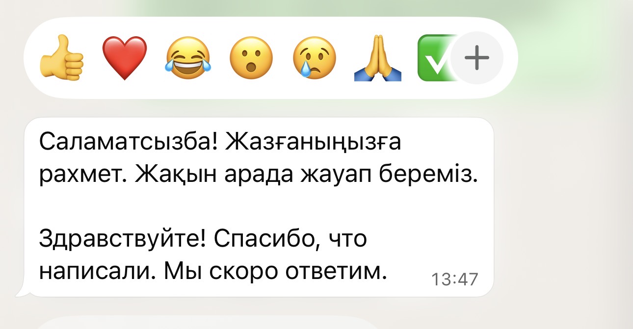 Реальный шаблонный автоответ: мы скоро ответим